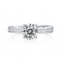 Lady Four Claw Moissanite CZ Simple 925 Sterling Silver Adjustable Ring
