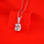 Simple Four Claw Moissanite CZ Geometry 925 Sterling Silver Necklace