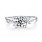 Lady 1ct Four Claw Moissanite CZ 925 Sterling Silver Adjustable Ring