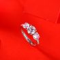 Fashion Round Moissanite CZ 925 Sterling Silver Adjustable Ring