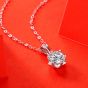 Promise Moissanite CZ Snowflake Rolo Chain 925 Sterling Silver Necklace