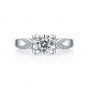 Gift Square Moissanite CZ Ox Swallow Tail 925 Sterling Silver Adjustable Ring