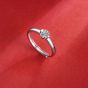 Wedding Single Moissanite CZ Round 925 Sterling Silver Adjustable Ring