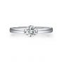 Wedding Single Moissanite CZ Round 925 Sterling Silver Adjustable Ring
