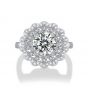 Beautiful 2ct Moissanite CZ Flower 925 Sterling Silver Adjustable Ring