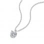 Casual Moissanite CZ Heart Dangle 925 Sterling Silver Necklace
