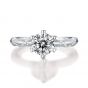 Simple Six Claw Round Moissanite CZ Cross Pattern 925 Sterling Silver Adjustable Ring