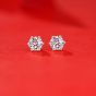 Simple Six Claw Round  Moissanite CZ 925 Sterling Silver Stud Earrings