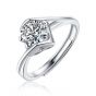 Promise Twisted Moissanite CZ Geometry 925 Sterling Silver Adjustable Ring