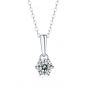 Holiday Moissanite CZ Waterdrop Round Flower 925 Sterling Silver Necklace