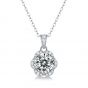 Sweet Moissanite CZ Flower 925 Sterling Silver Necklace