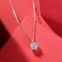 Wedding Six Claw Moissanite CZ Heart Border 925 Sterling Silver Necklace