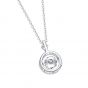 Party Dancing Moissanite CZ Circle 925 Sterling Silver Necklace