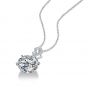 Elegant 10ct Round Moissanite CZ Heart Border 925 Sterling Silver Necklace