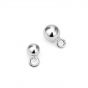 Simple Round Beads with Loop 925 Sterling Silver DIY Bead Bail