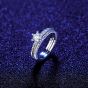 Elegant Moissanite CZ Crown 925 Sterling Silver Ring
