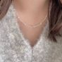 New Irregular Beads Ball Cross 925 Sterling Silver Necklace
