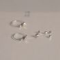 Simple Three Geometry Balls 925 Sterling Silver Hoop Earrings