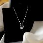Gift CZ Pale Moon Rises 925 Sterling Silver Necklace