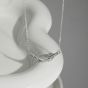 Office Twisted CZ Feather 925 Sterling Silver Necklace