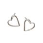 Promise Hollow Heart 925 Sterling Silver Stud Earrings