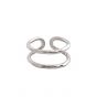 Simple Classic Double Layer Lines 925 Sterling Silver Adjustable Ring