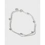 Girl Double Layer Bead Chain 925 Sterling Silver Bracelet