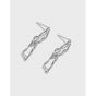 Modern Irregular Hollow Chain 925 Sterling Silver Dangling Earrings