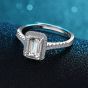 Elegant CZ Baguette Geometry 925 Sterling Silver Adjustable Ring