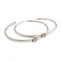 Simple Smile Face 925 Sterling Silver Open Promise Bangle