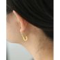Fashion CZ Hollow Pin 925 Sterling Silver Hoop Earrings