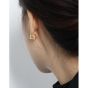 Girl Geometry Hollow CZ Square 925 Sterling Silver Hoop Earrings