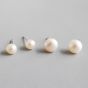 Simple Round Natural Pearls 925 Sterling Silver Stud Earrings