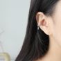 Girl Four Leaf Clover Waterdrop 925 Sterling Silver Non-Pierced Earring(Single)