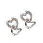 Girl Hollow Heart in Heart 925 Sterling Silver Dangling Earrings