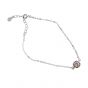 Holiday Simple Round CZ Hollow Chain 925 Sterling Silver Bracelet