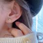 Geometry Mini CZ Hollow Square 925 Sterling Silver Stud Earrings