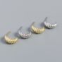 Fashion Twisted OX Horn 925 Sterling Silver Stud Earrings