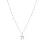 Holiday Mother Child CZ Cross 925 Sterling Silver Necklace