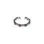Vintage Black CZ Heart in Heart 925 Sterling Silver Adjustable Ring