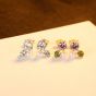 New CZ Shell Pearl Triangle 925 Sterling Silver Stud Earrings