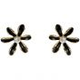 Casual Black Flowers 925 Sterling Silver Stud Earrings
