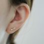 Cute Mini CZ Heart Smile 925 Sterling Silver Stud Earrings
