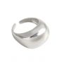 Simple Geometry Arc Round 925 Sterling Silver Adjustable Ring