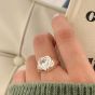 Honey Moon White CZ Heart 925 Sterling Silver Adjustable Ring