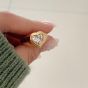 Honey Moon White CZ Heart 925 Sterling Silver Adjustable Ring