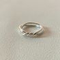 Classic Double Layers Lines Cross Twisted 925 Sterling Silver Ring
