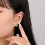 Office Geometry C Shape 925 Sterling Silver Stud Earrings