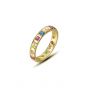Geometry Colorful Oval Round Square CZ 925 Sterling Silver Adjustable Ring