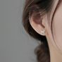 Girl Mini CZ Shining Butterfly 925 Sterling Silver Stud Earrings
